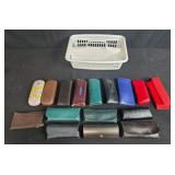 Collection of Eyeglass Cases Varied Brands with Plastic Basket