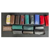 Collection of Eyeglass Cases Varied Brands with Plastic Basket