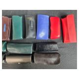 Collection of Eyeglass Cases Varied Brands with Plastic Basket