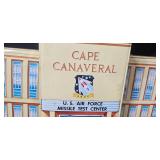 Set of Vintage Cape Canaveral Tin Building, Revell SNARK Model, School Tools Blocks, and Pyramid Puzzle