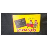 Set of Vintage Cape Canaveral Tin Building, Revell SNARK Model, School Tools Blocks, and Pyramid Puzzle