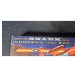 Set of Vintage Cape Canaveral Tin Building, Revell SNARK Model, School Tools Blocks, and Pyramid Puzzle