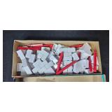 Set of Vintage Cape Canaveral Tin Building, Revell SNARK Model, School Tools Blocks, and Pyramid Puzzle