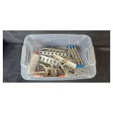 Assorted Science Lab Glassware, Test Tube Racks, and Stone Turtle Figurine