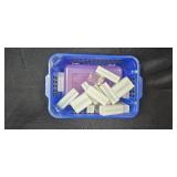 Assorted Science Lab Glassware, Test Tube Racks, and Stone Turtle Figurine