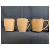 Set of 6 Stoneware Mugs Inc Sango Nova Brown and Roma Caramel Assortment