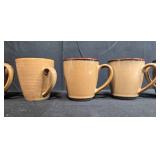 Set of 6 Stoneware Mugs Inc Sango Nova Brown and Roma Caramel Assortment