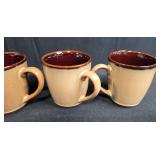 Set of 6 Stoneware Mugs Inc Sango Nova Brown and Roma Caramel Assortment