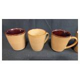 Set of 6 Stoneware Mugs Inc Sango Nova Brown and Roma Caramel Assortment
