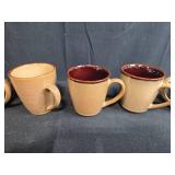 Set of 6 Stoneware Mugs Inc Sango Nova Brown and Roma Caramel Assortment