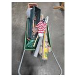 Green Keepers Garden Cart with Planters, Watering Can, Flags and Gardening Accessories
