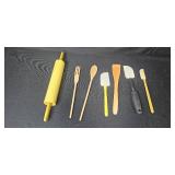 Large Kitchen Utensil and Storage Lot with Decorative Serving Tray