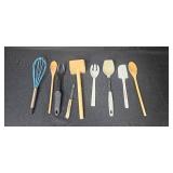Large Kitchen Utensil and Storage Lot with Decorative Serving Tray