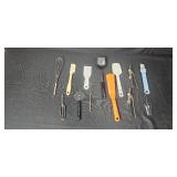 Large Kitchen Utensil and Storage Lot with Decorative Serving Tray