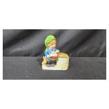 Vintage Holiday Decoration Collection with Porcelain Figurine and Angel Box