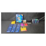 Lot of Vintage Office Supplies and Electronics Including Sony VHS Tapes, Memo Pads, Mouse, and More