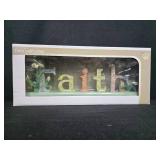 Home Decor Accent Collection with Framed Art, Wall Plaques, and "Faith Figurine"