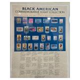 Black American Commemorative Stamp Collection, Tribute Clock, and Jazz Musician Figurines Set