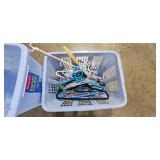 Laundry Supplies Lot: 2 Baskets, Hangers, Mesh Bags, Small Ironing Board