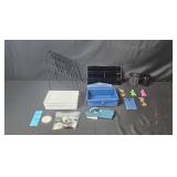 Collection of Office Desk Organizers and DYMO Label Maker with Accessories