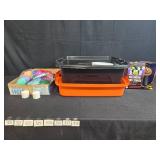 Holiday Decor Lot: Halloween Yard Stakes, Easter Eggs, Plastic Totes, and More