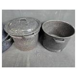 Graniteware Pot Set and Burnco Steak and Rib Carving Set