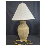 Set of 3 Table Lamps - 1 Large Textured Ceramic and 2 Vintage Porcelain with Shades
