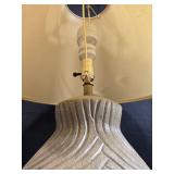 Set of 3 Table Lamps - 1 Large Textured Ceramic and 2 Vintage Porcelain with Shades