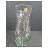 Lot of 2 Table Lamps with Oil Lamp and Glass Shade plus Recycled Glass Vase