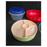 Large Collection of Kitchenware, Food Containers, Bowls, and Recipe Cards