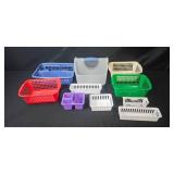 Assorted Plastic Storage Baskets and Organizers