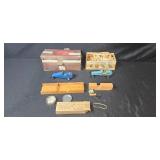 Vintage Pinewood Derby Car Kit and Accessories with Test Jig
