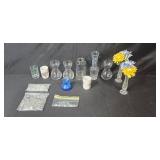 Collection of Vintage Glass Vases, Royal Bavaria Mug, Pilgrim Pitcher, and Vase Fillers