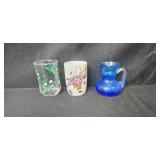 Collection of Vintage Glass Vases, Royal Bavaria Mug, Pilgrim Pitcher, and Vase Fillers