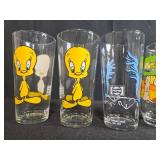 Set of Vintage Cartoon and Coca-Cola Collector Glasses