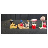Vintage Light-Up Nativity Scene (untested) and Mini Wooden Christmas Ornaments Lot
