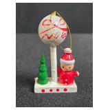 Vintage Light-Up Nativity Scene (untested) and Mini Wooden Christmas Ornaments Lot