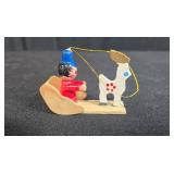 Vintage Light-Up Nativity Scene (untested) and Mini Wooden Christmas Ornaments Lot