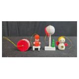 Vintage Light-Up Nativity Scene (untested) and Mini Wooden Christmas Ornaments Lot