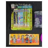 Assorted Vintage Collectibles Lot: Teletubbies Plush, Snoopy Display, Science Kit, Stationery and Toys