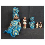 Set of 5 Vintage Ethnic Dolls with Traditional Outfits