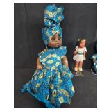 Set of 5 Vintage Ethnic Dolls with Traditional Outfits