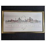 Framed Art Lot with Winter Scene at West Point, St. Louis Prints, Carlisle PA Jug, and Collectible Mugs