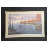 Set of 3 Framed Prints and Paintings by John E. Bradley, A.E. Barnes, and Mele