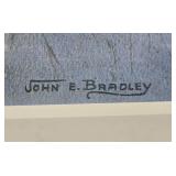 Set of 3 Framed Prints and Paintings by John E. Bradley, A.E. Barnes, and Mele