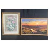 Set of 3 Framed Prints and Paintings by John E. Bradley, A.E. Barnes, and Mele