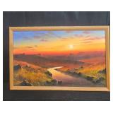 Set of 3 Framed Prints and Paintings by John E. Bradley, A.E. Barnes, and Mele