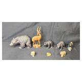 Collection of Animal Figurines - Wood, Ceramic, and Resin