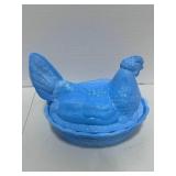 Baby Blue 6" Hen on Nest
