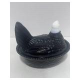 6" Black and White Hen on Nest